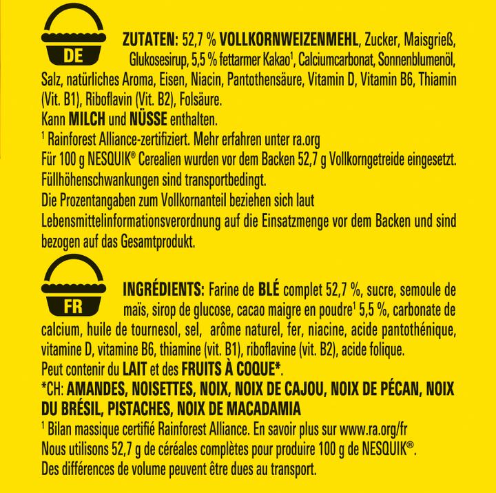 Valori nutrizionali e ingredienti Nesquik Cereali (500 g)