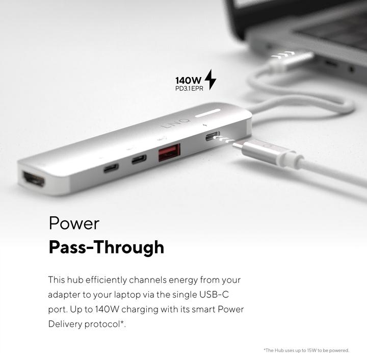 Actual product image LINQ Connects 5in1 PRO USB-C Multiport Hub 140W (USB-C, 5 ports)