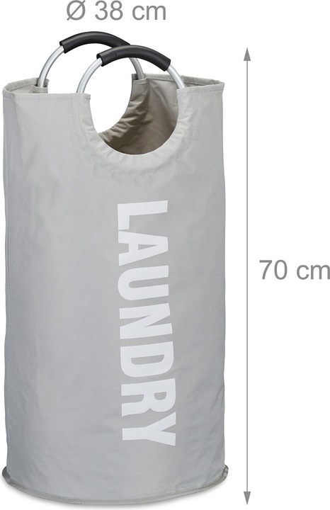 Actual product image Relaxdays Folding Laundry Hamper with Handles (60 l)
