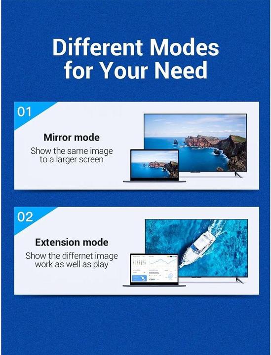 Image du produit Vention Câble DisplayPort 4K vers HDMI 2.0 noir - 2m (2 m)