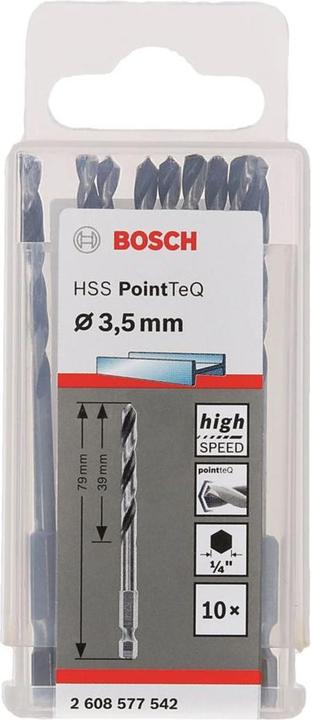 Produktbild Bosch Professional Zubehör HSS PointTeQ Sechskantbohrer 3,5 mm, 10-tlg. (3.5 mm)