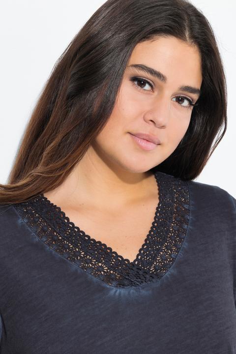 Produktbild Ulla Popken T-Shirt, Spitze, Classic, V-Ausschnitt, Halbarm (46, 48)