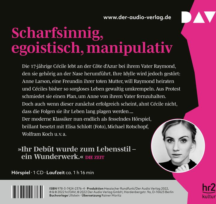 Image du produit Bonjour tristesse (Lampes Ulrich, Françoise Sagan, Elisa Schlott, Rainer Moritz, Michael Rotschopf, Allemand)