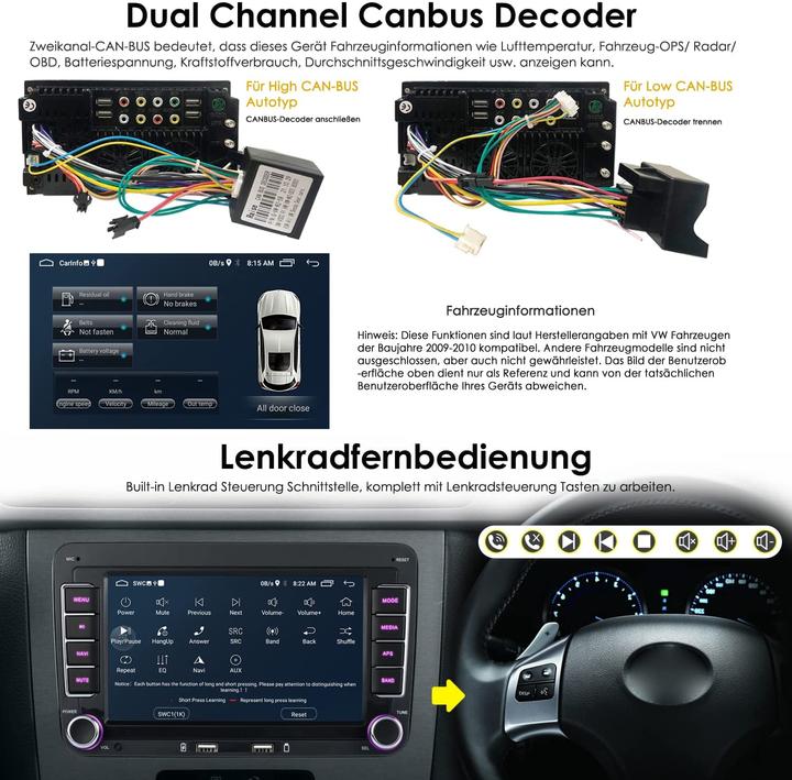 Produktbild Ifrego 7 Zoll Android 10.0 Autoradio