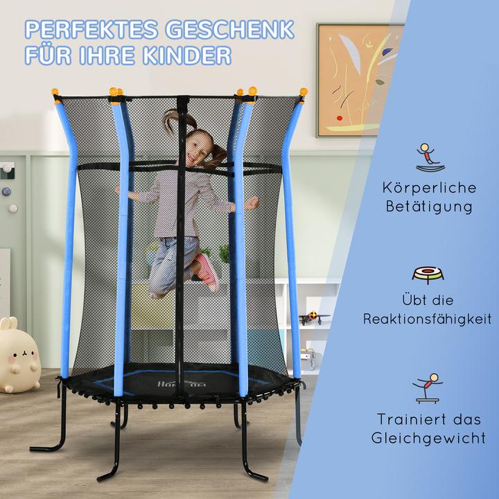 Produktbild Homcom Kindertrampolin Stahl, Kunststoff Blau (163.50 cm)