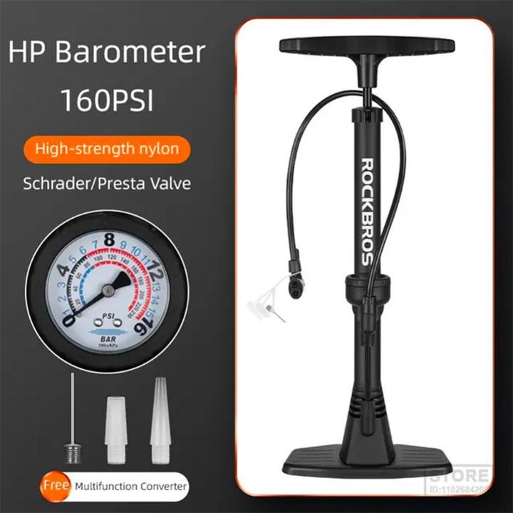 Actual product image Rockbros 42510001001 floor bicycle pump - black