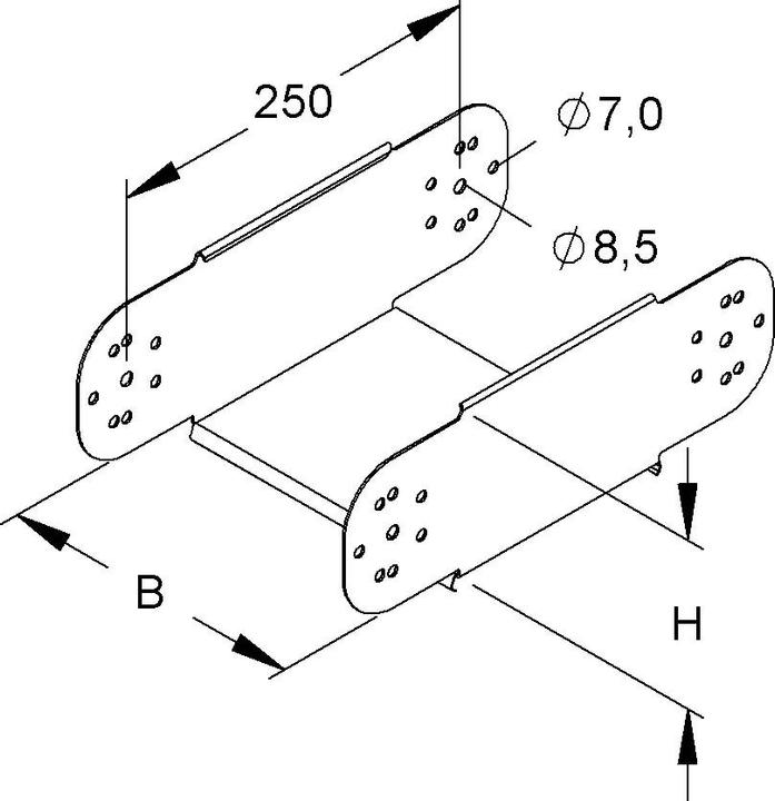 Actual product image Niedax NIE RGE 110.550 F Hinge bracket, vertical, 110x550 mm hot-dip galvanised