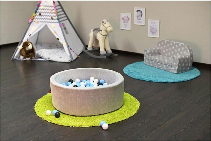 Produktbild Knorrtoys Bällebad soft - "Grey" - 300 balls creme/grey/lightblue (ca. 6cm Durchmesser)