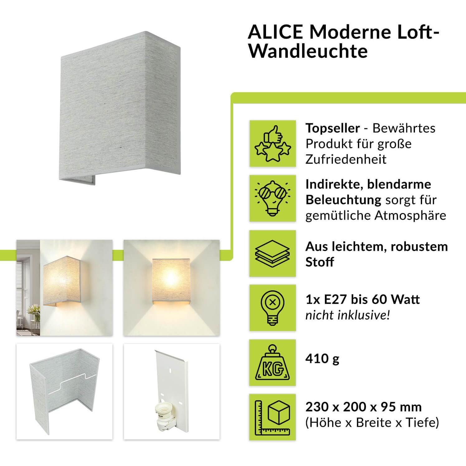 Thumbnail - Licht-Erlebnisse, Wandleuchte + Deckenleuchte, Alice (E27)