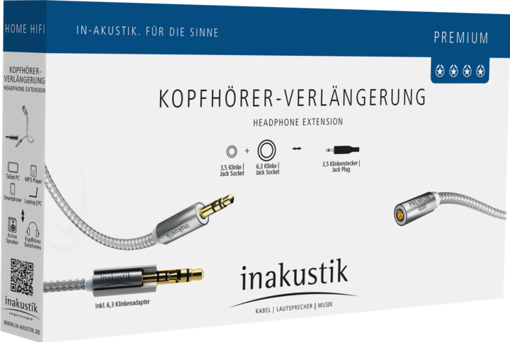 Produktbild Inakustik Premium 3.5mm Stereo-Klinken Verlängerungskabel (2 m, 3.5mm Klinke (AUX))