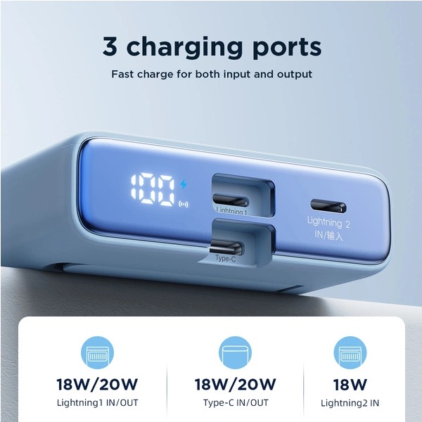 Actual product image Joyroom JR-PBM01 (10000 mAh, 20 W, 38.50 Wh)