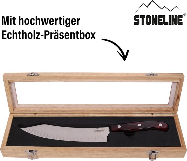 Produktbild Stoneline Chefmesser 33,2 cm, in edler Aufbewahrungsbox aus Holz (20 cm)