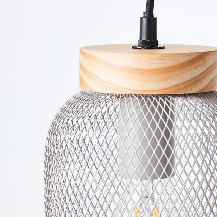 Produktbild Brilliant Hängelampe, 16 cm, E27, Metall/Holz, grau hell/braun (E27)