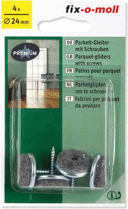 Fix-o-moll Parkettgleiter mit Schraube (Filzzuschnitt, 4 Stück)