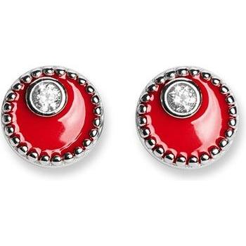Oliver Weber Collection, Ohrringe, Oliver Weber - Silver earrings with red enamel Meliora 62258 RED