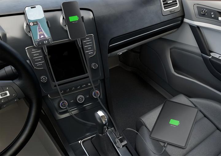 Produktbild Cellularline CELLULAR LINE Autoladeger?t mit einziehbarem Kabel (60 W, USB Typ