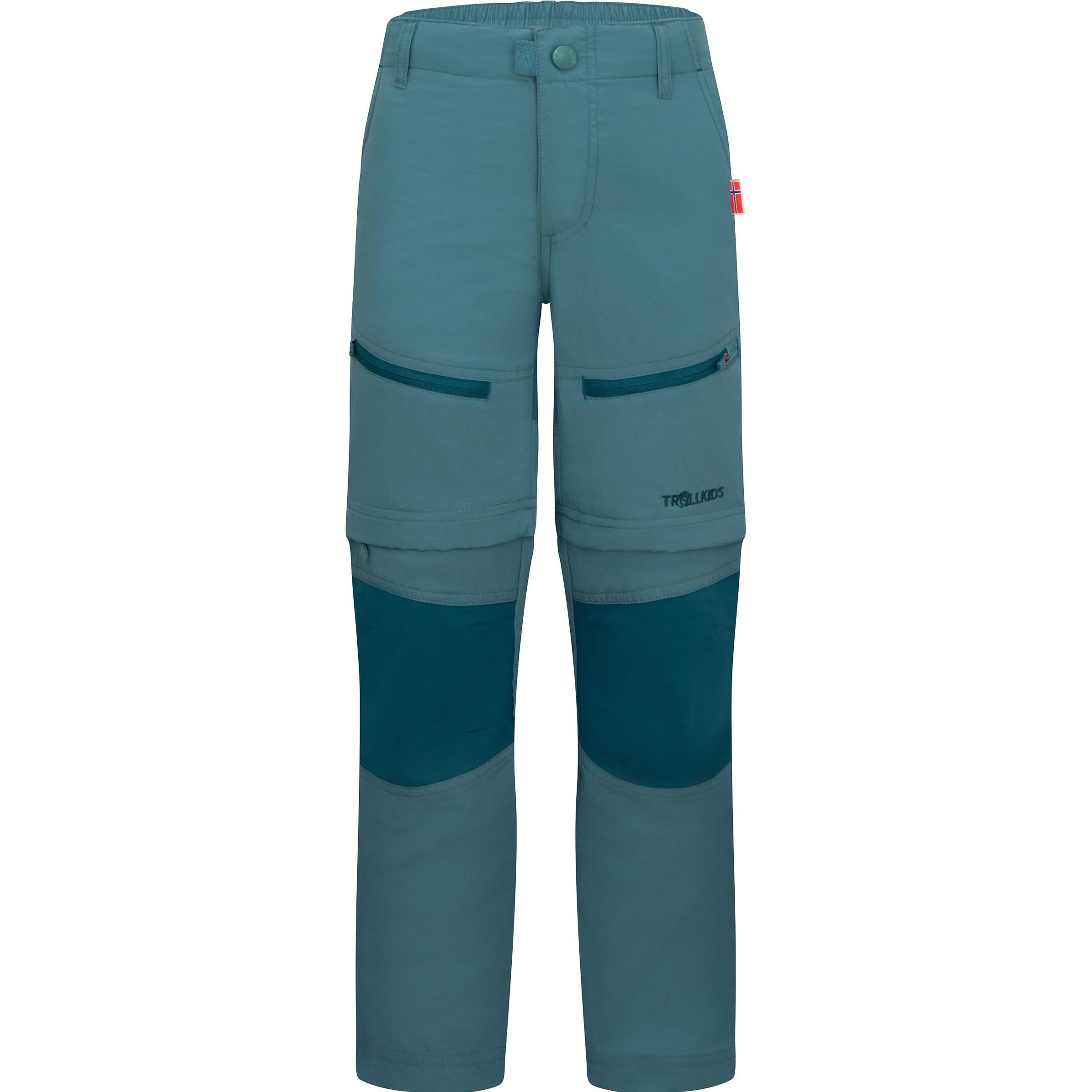 Trollkids, Unisex, Outdoorhose, Kid's Nordfjord Zip-Off Pants Slim Fit (158), Türkis, 158