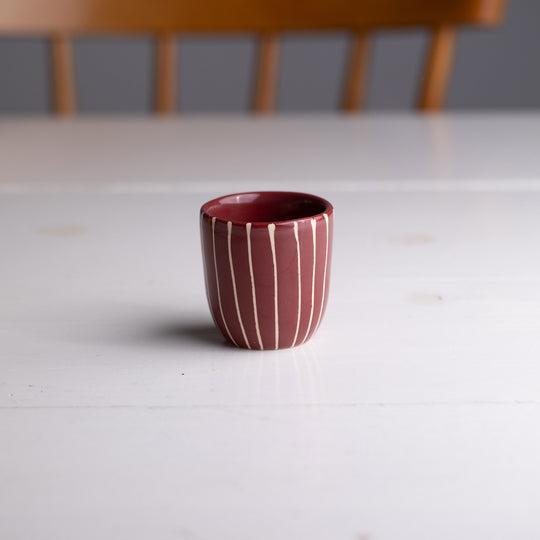 Actual product image Atelier Agave Espresso Cup Striped Dark Cherry (80 ml)