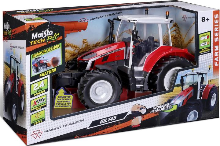 Actual product image Maisto RC Massey Ferguson Tractor with Snow Plough