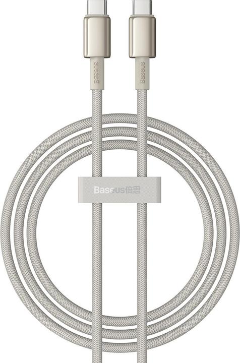 Actual product image Baseus Cable USB-C to USB-C Tungsten Gold, 100W, 1m (gold) (1 m, USB 2.0, 100 W)