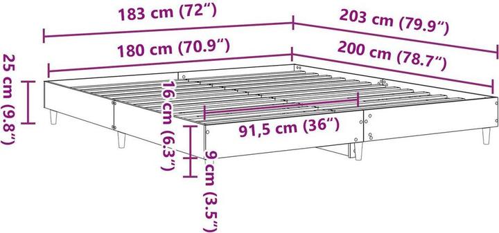 Actual product image vidaXL Bedstead (180 x 200 cm)