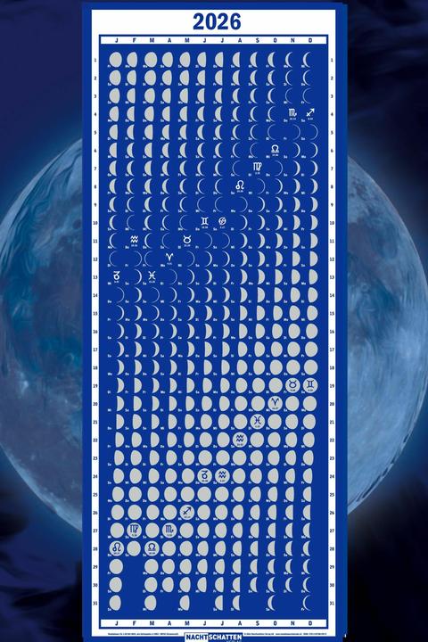 Produktbild Mondphasenkalender 2026 (35 x 82 cm)