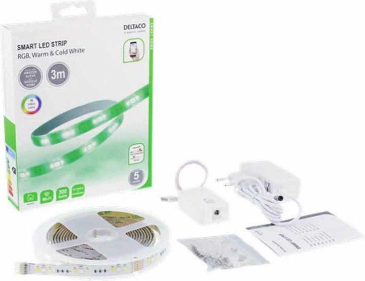 Produktbild Deltaco LED Streifen, 3 Meter, RGB, 2700K-6500K, weiss (RGB, 300 cm, Indoor, Outdoor)