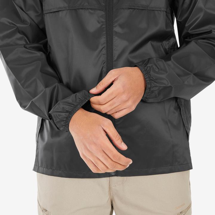 Actual product image Quechua Rain jacket men's Raincut Fullzip - black (XL)