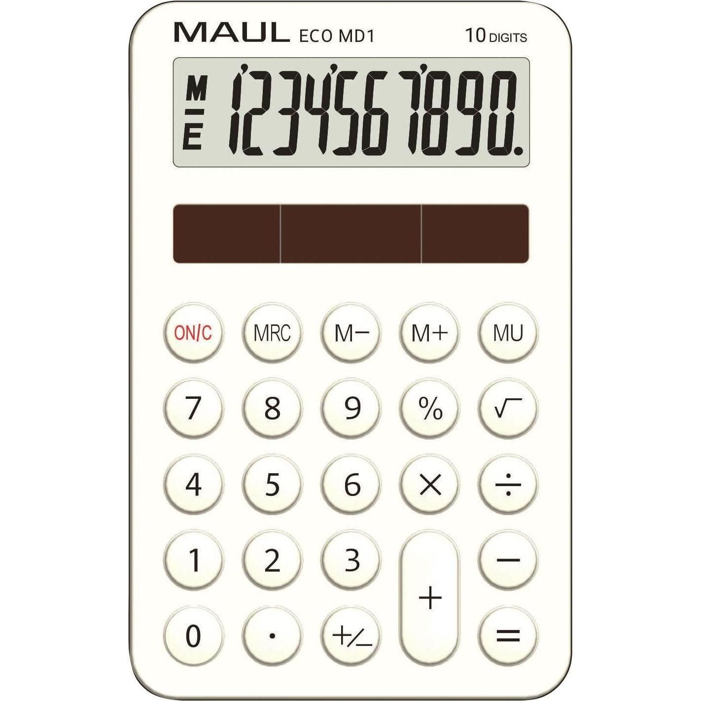 Maul, Taschenrechner, Taschenrechner Solar ECO MD 1 weiss (Solarzellen)