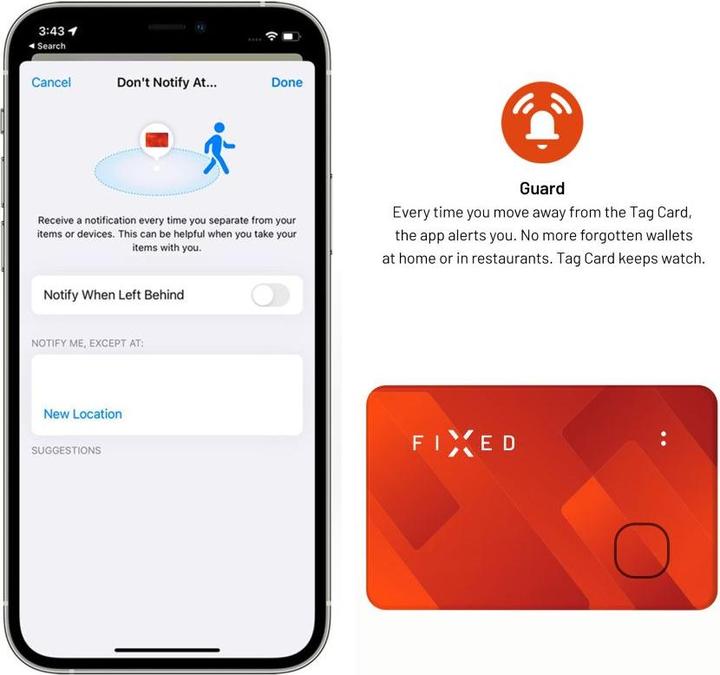 Produktbild Fixed FIXTAG-CARD-OR Bluetooth-Tracker Orange (iOS)