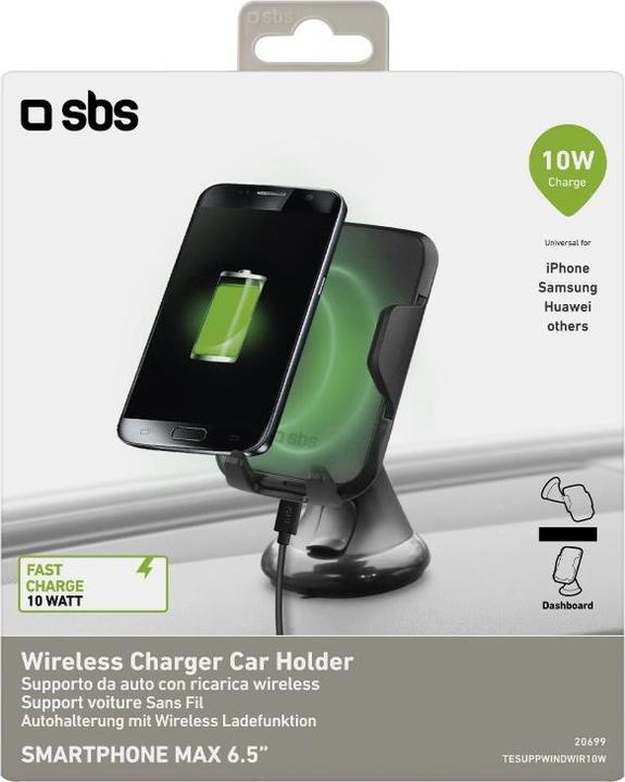 Actual product image SBS Wireless Charger Car Holder 6.5" 10W