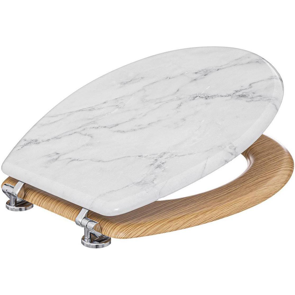 Thumbnail - 5Five, WC Deckel, Toilettensitz - Holz und weisser Marmor