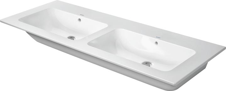 Duravit Double washbasin ME by Starck m ÜL m HLB 1300x490mm without tap hole white (490 mm, 1300 mm)