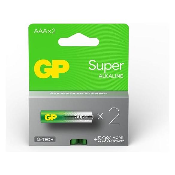 Gp Batteries Gp Superalkaline Aaa/Lr03 2pcs (2 Pcs., Aaa / LR03 / Micro / R03 / AM4 / MN2400 / KR03), Batterijen