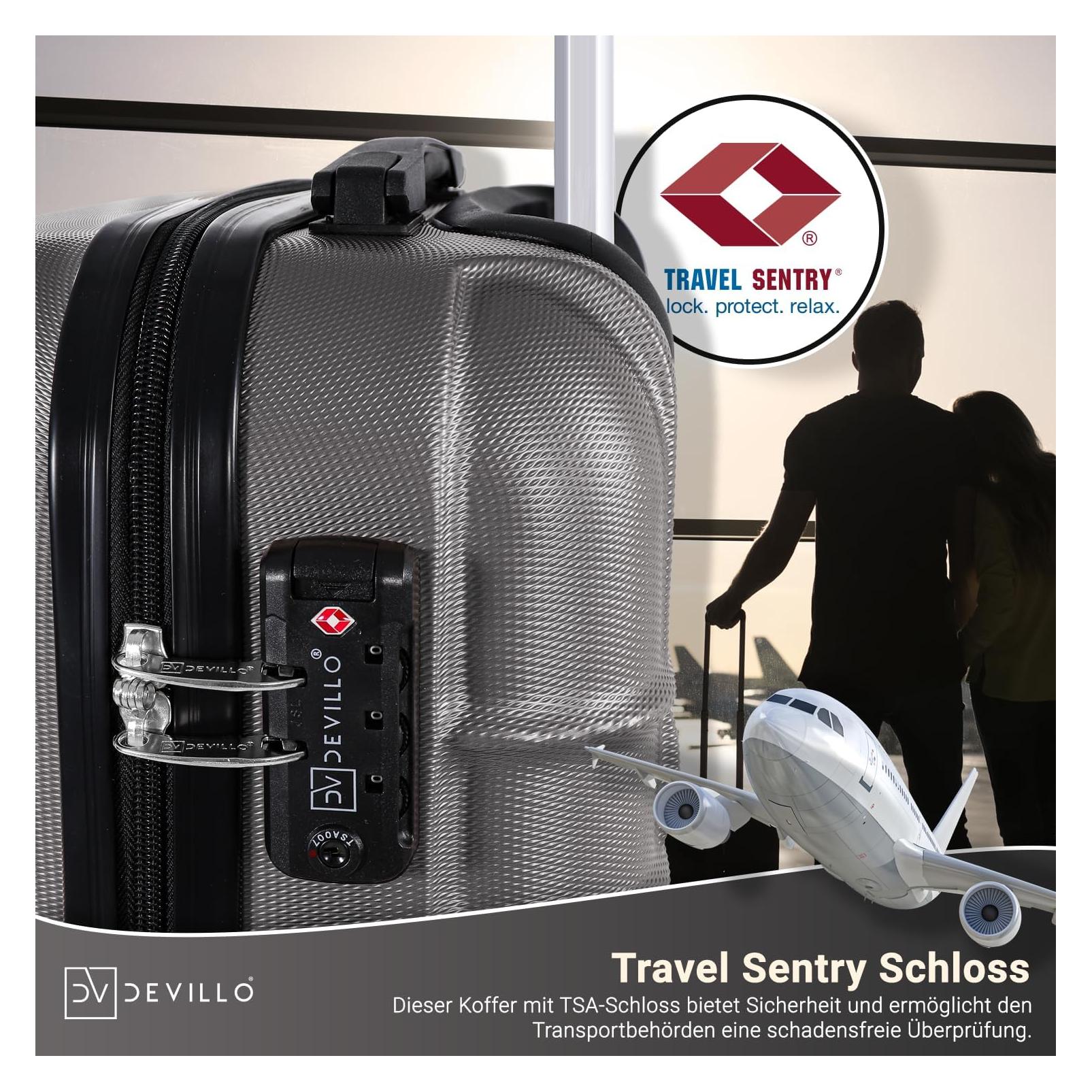 AREBOS Set de 3 valises de voyage Valises à coque dure Set de valises M-L-XL