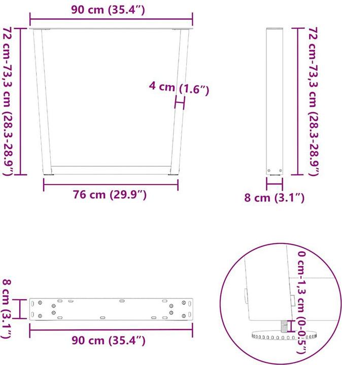 Actual product image vidaXL Esstischbein