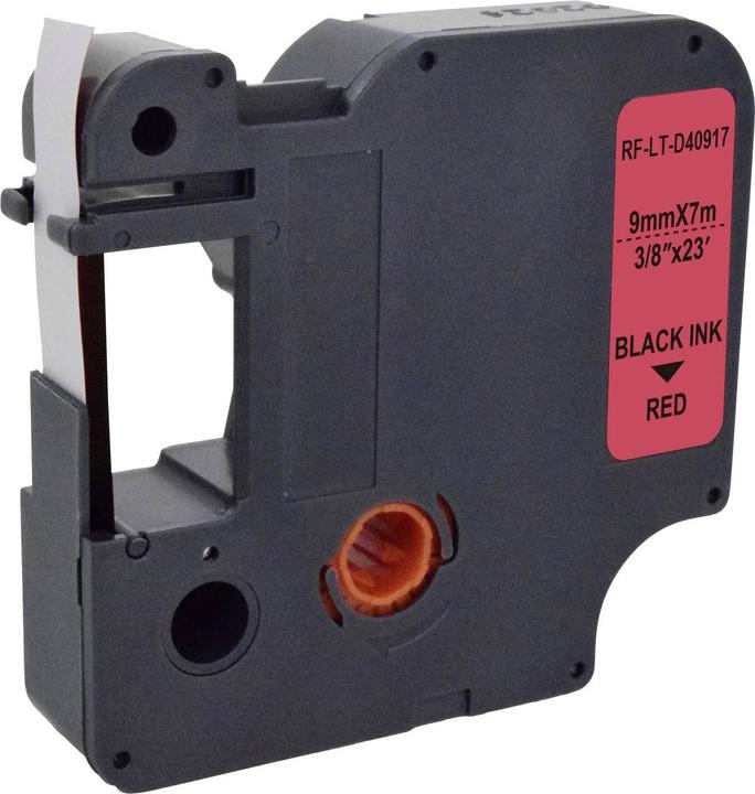 Produktbild Renkforce Schriftband RF-LT-D40917 Kompatibel ersetzt DYMO D1 - 40917 9 mm Ban (0.90 cm, Rot, Schwarz)