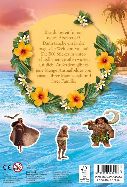 Actual product image Panini Disney Vaiana 2: Zauberhafter Sticker- und Malspass (500 Sticker)