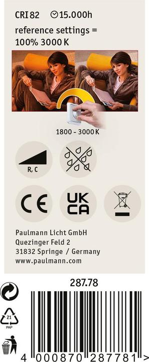 Productafbeelding Paulmann Drop (E14, 5 W, 470 lm, 1 x, F)