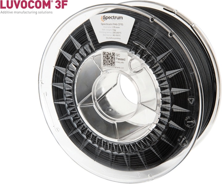 Actual product image Filament PA Nylon PA6 CF15 carbon 0.5kg 1.75mm (1.75 mm, 750 g, Black)
