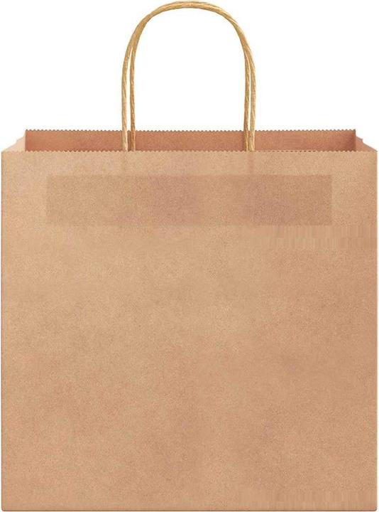 Immagine prodotto VidaXL Sacchetti di carta kraft 250 pezzi con manico marrone 26x17x25 cm (Borsa da regalo, 250 x)