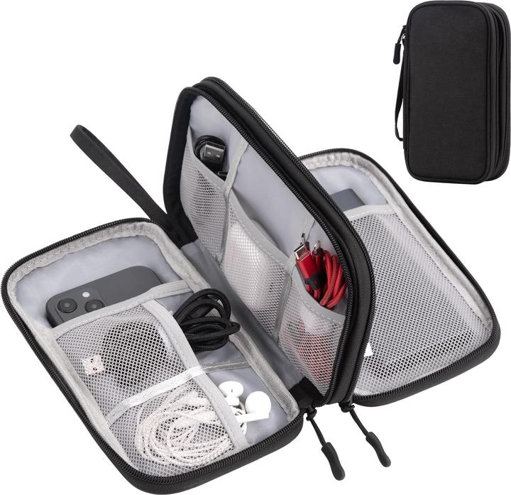 Only-Bags.Store Organizer für elektronisches Zubehör, Kabeltasche Reiseutensilien, Doppelschicht-Reisekabeltasche