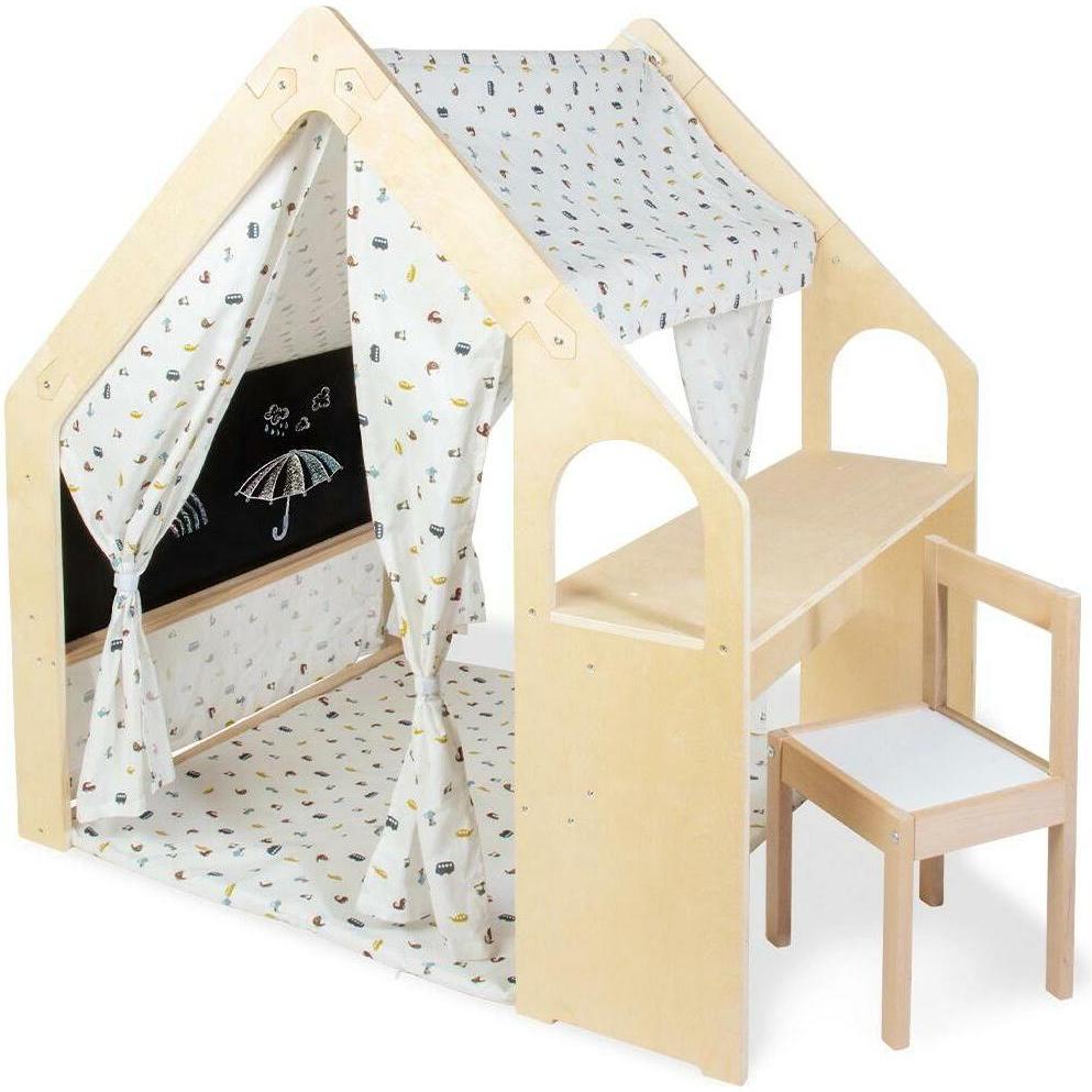 Pinolino Spielhaus „Thilda”, inkl. Stoffdach Dessin "Kleine Flitzer", 3-tlg.