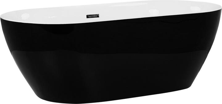 Produktbild Beliani Badewanne freistehend schwarz oval 150 x 75 cm CARRERA (202 l, 150 cm, 75 cm)