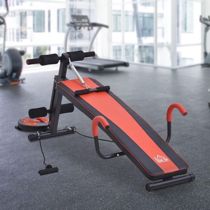 Produktbild Swisshandel24 Sit Up Bank Bauchtrainer Trainingsbank Fitnessbank Verstellbar Gepolstert mit Widerstand 120 kg Bela