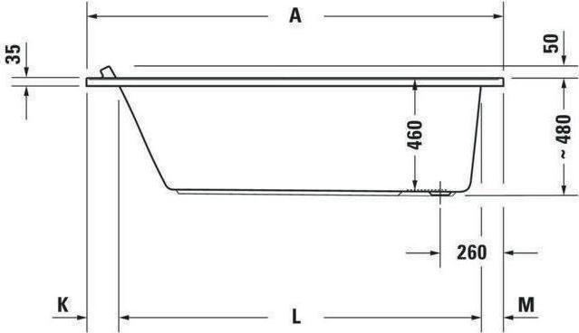 Produktbild Duravit Rechteck-Whirlwanne STARCK 155 l 1700x700 we 1 RS Jet-System (155 l, 170 cm, 70 cm)