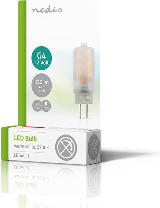 Actual product image Nedis LED lamp G4 | 1.5 W | 120 lm | 2700 K | Warm white | Number of lamps in the package: 1 pce. (G4, 120 lm, 1 x)