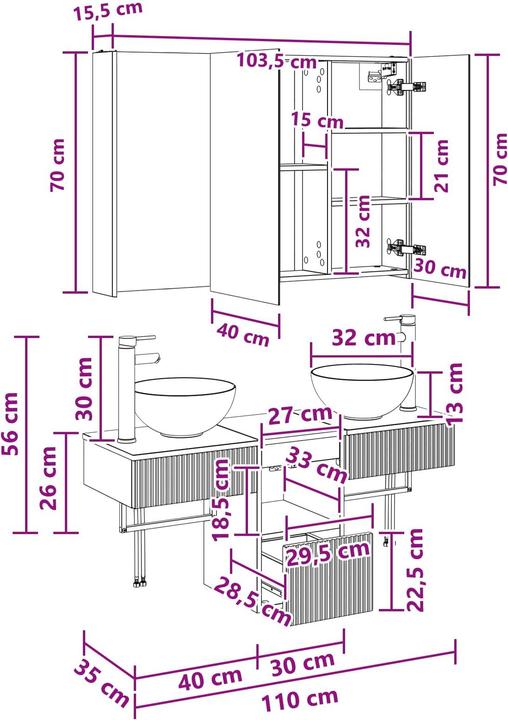 Produktbild vidaXL Badezimmerschrank
