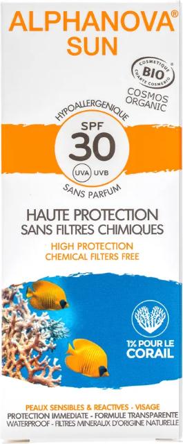 Actual product image Alphanova SUN cream organic hypoallergenic SPF30+ without perfume cream (Suntan cream, SPF 30, 50 ml, 500 g)