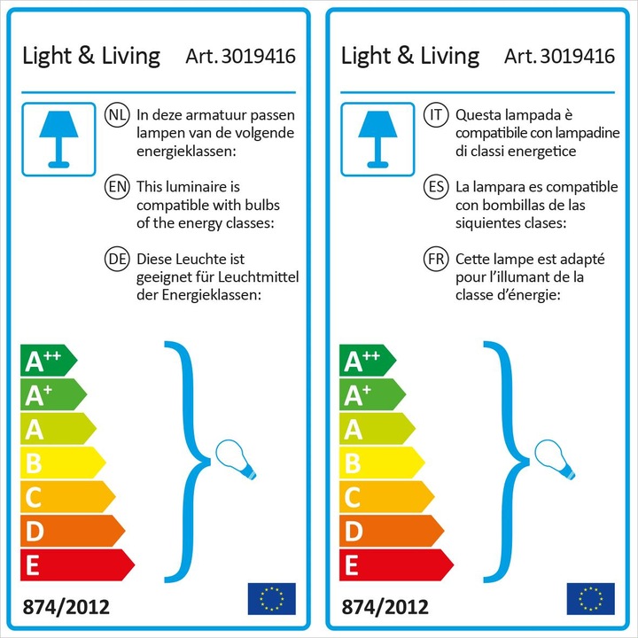 Energie-Label Light & Living Kylie (E27)